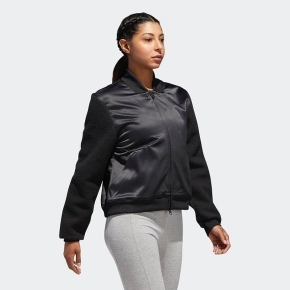 NWT Adidas “ID Sherpa bomber jacket” in bl…